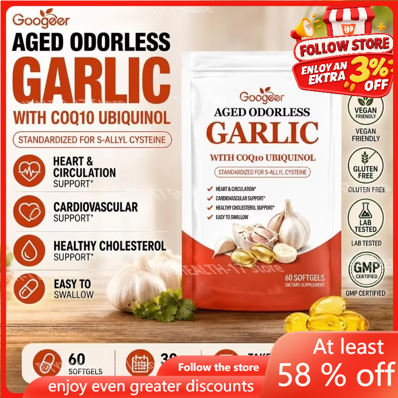 Coq10 Ubiquinol Softgel - Googeer Aged Odorless Garlic Softgels z